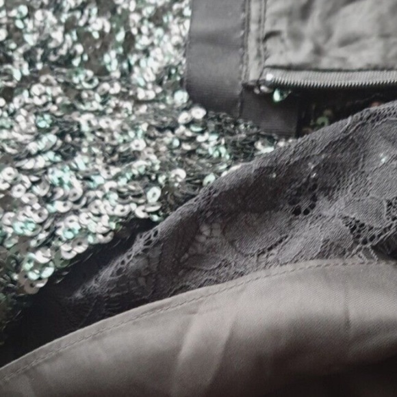 Coach Sequined Black & Green Tulle Skirt Size 6 NWT - Picture 4 of 9